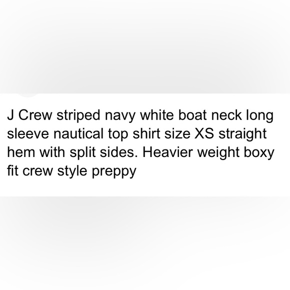 Nautical Stripes Long Sleeve J Crew Boat Neck Top Navy Blue White Striped - Picture 12 of 16